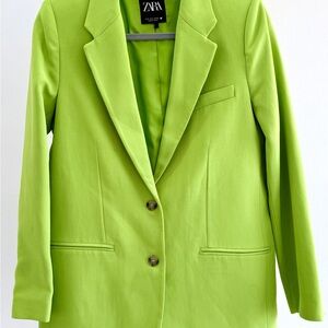 Zara Vibrant Lime Jacket/Blazer
